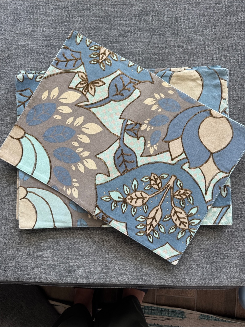 SONOMA Life+Style set of 6 Blue Floral Placemats